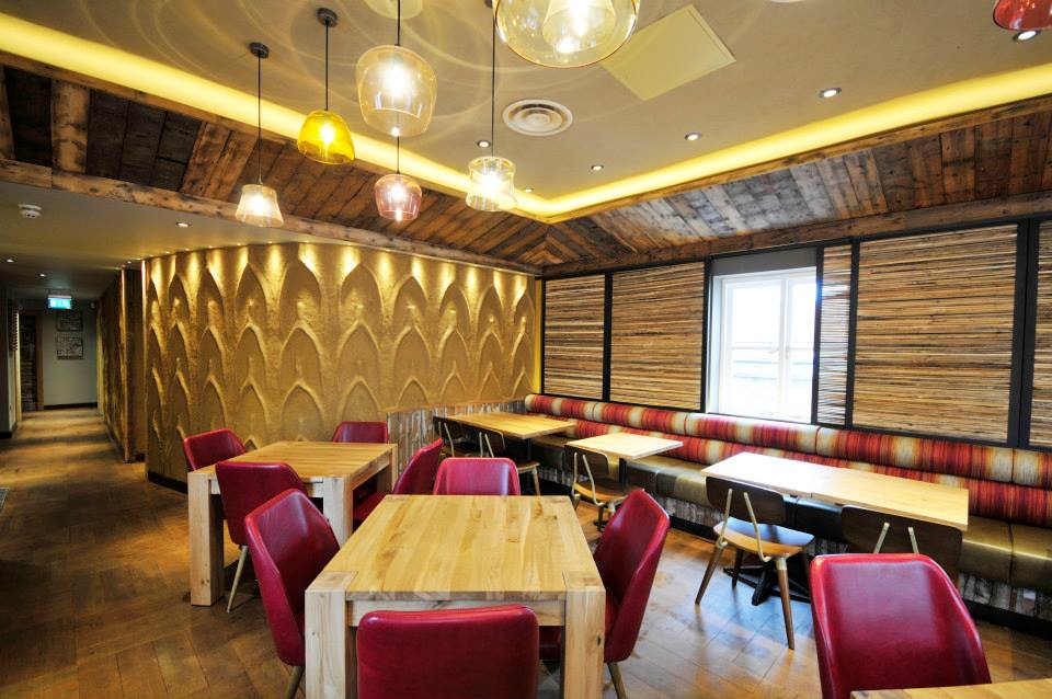 Embossed clay wall, Nando's restaurant in Bicester