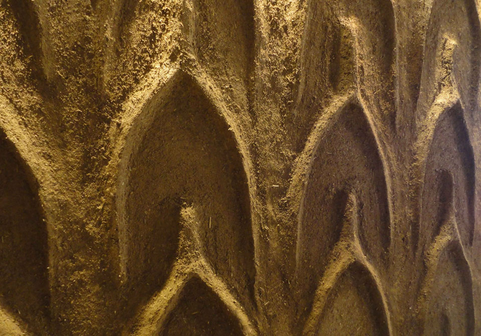 Embossed clay wall, Nando's restaurant in Bicester