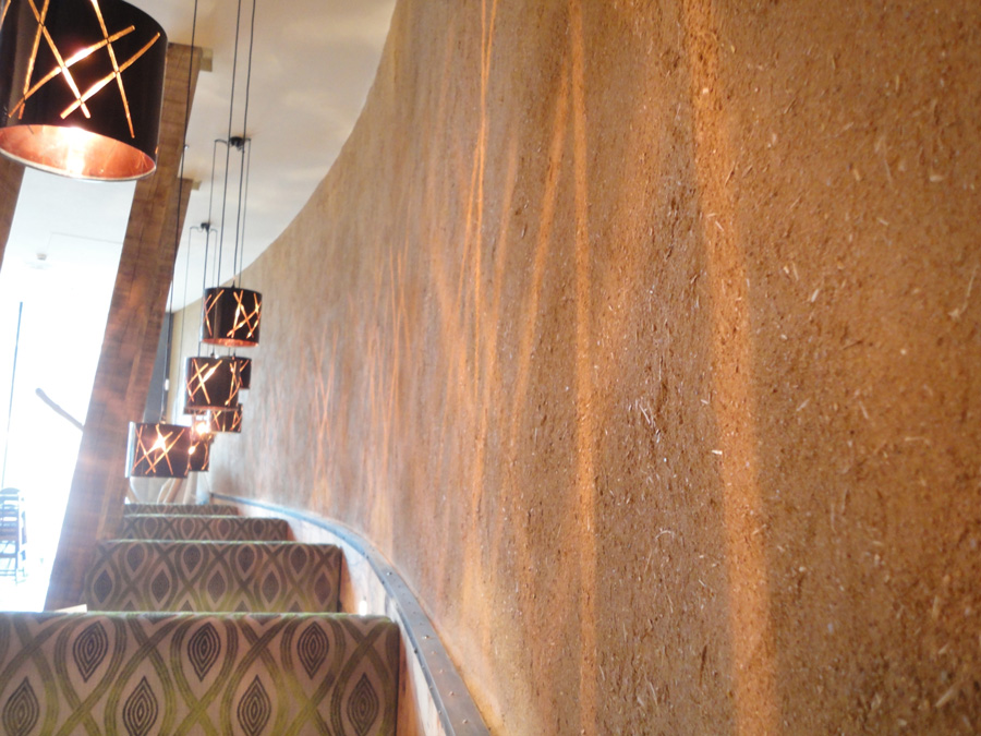 Rough clay finish, Nando's Bullring restaurant in Birmingham