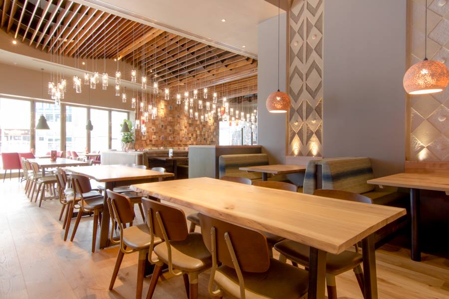 Carved clay walls and ceiling, Nando's restaurant in West Bromwich