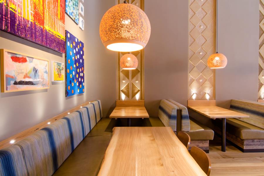 Carved clay walls and ceiling, Nando's restaurant in West Bromwich