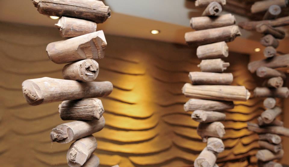 Undulated clay finish, Nando's restaurant in Dublin, Ireland