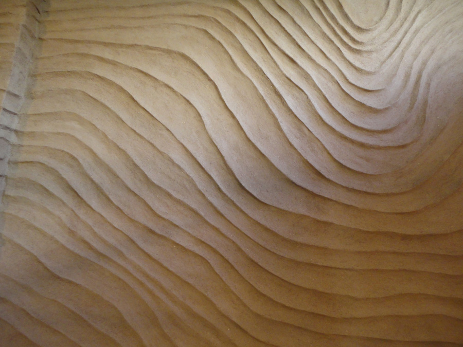 Embossed clay wall, Nando's restaurant in Newcastle
