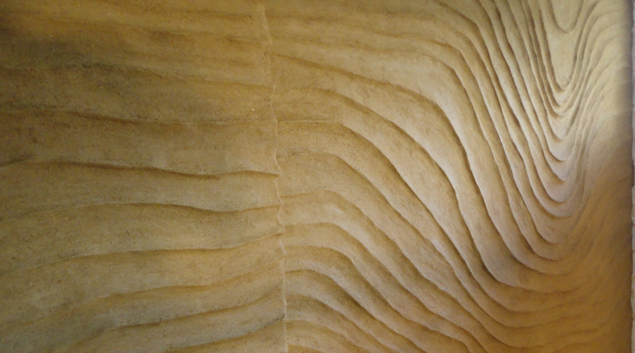 Undulated clay finish, Nando's restaurant in Newcastle