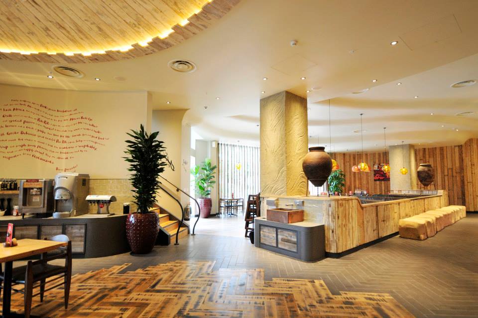 Handprint clay finish, Nando's restaurant in Sutton Coldfield