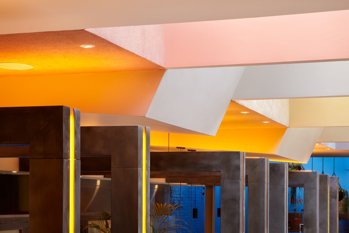 Smooth clay finish, Wahaca restaurant in Islington, London