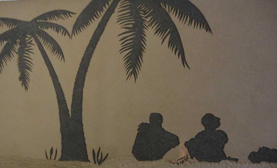 Carved clay wall, Gokyuzu & Kervan Restaurant, London